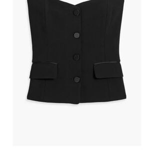 NWT Veronica Beard crepe Black Button-Up Corset Top